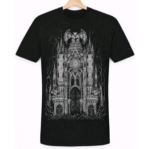 Vampire Freaks T Shirt Black Mens Sz M Gargoyle Cathedral Gothic Goth NWT CR80
